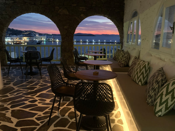 The room consist of a double-bed , or two single beds upon request, a refrigerat  Yalos Mykonos town private rooms Sea & Sunset view Private room in home vacation rental 47807434