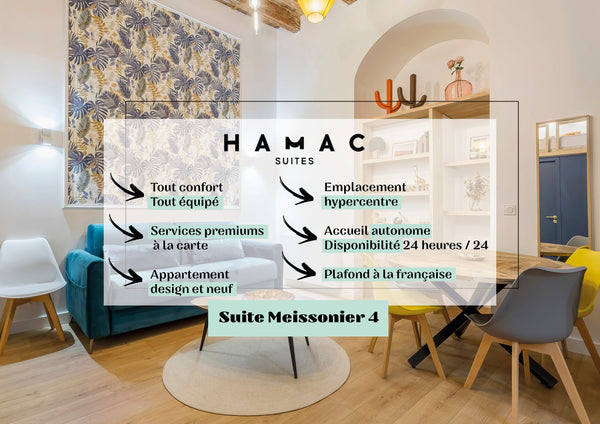 Discover this superb loft ideally located in the center of the Lyon peninsula. E  Hamac Suites - Meissonier 4 - 6 peoples Entire rental unit vacation rental 640950828181417198