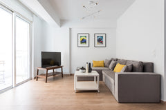 Centrally located designer apartment in a newly built building close to Metro st Athens, Greece Stunning Flat with Lovely Terrace & Parking Garage Entire rental unit vacation rental 35462218