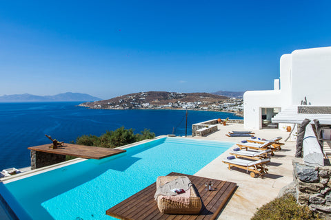 An exclusive villa showcasing Cycladic elegance in the cliffs of Agios Ioannis.  Miami Beach, FL Villa Sunset Contemporary Style and Luxury Comfort Entire villa vacation rental 568665697806815197