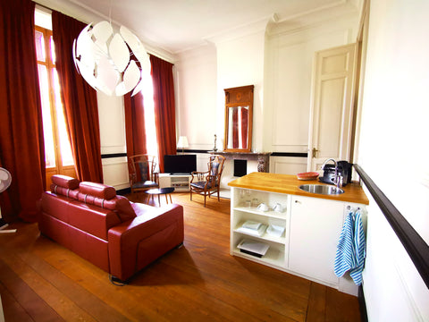 Appartement HORTA , Hall d'entrée, pièce principale avec Kitchinette, salon tv e Brussels, Belgium Appart HORTA dans maison de maître centre ville Entire condo vacation rental 43419795