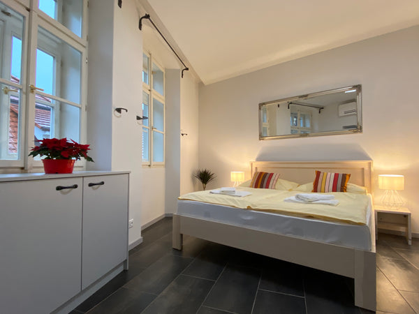 Apartment is on 2nd floor. Spacious with bathroom and view to street. Prague, Czechia Large double room (201) Entire rental unit vacation rental 604824483856816472