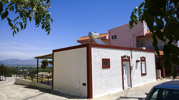 There is a double bed bedroom with air-condition, toilet with shower and kitchen Greece Kalathos Sea View villa Entire home vacation rental 12475599