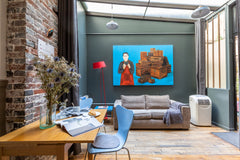 Bold blue-and-white artwork and design details define this former leather worksh Paris, France Fashion Studio Near the Historic Marais District Entire rental unit vacation rental 5096909