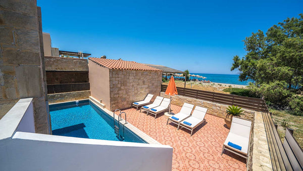 3 Bedrooms,  3 Bathrooms, On the Beach, Sea View, located in the heart of the fa Chania, Greece Beach Villa 2, Platanias Chania Entire villa vacation rental 12282566