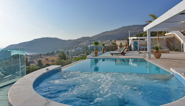 The villa is 5 minute drive from Lindos Village and 950 meters away from Vlycha  Greece Modern Luxury Villa In Lindos with Pool & Jacuzzi Entire villa vacation rental 5264800