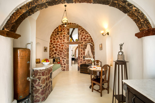 Situated at the most privileged spot in the island.Enjoy The sunset from the pri Imerovigli, Greece Red stone suite with private hot tub Entire bed and breakfast vacation rental 12838368