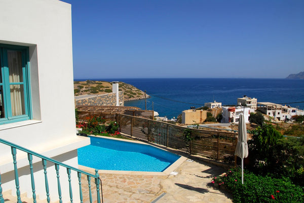 As soon as you pass along the paved corridor and enter the area of the villa, en Chania, Greece Luxury Villa with mountain & sea views in Mohlos Entire home vacation rental 17416579