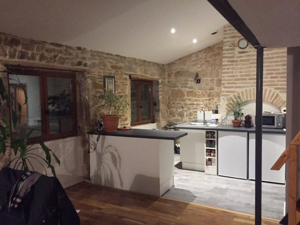 Studio atypique très lumineux en pierres et poutres apparentes, au coeur du quar Lyon, France Lyon : Grand studio avec vue Entire rental unit vacation rental 31478161