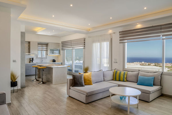 located in karterados village .<br />115 square meter villa with 2 rooms and two Greece Villa-Makrilis Entire villa vacation rental 35120055