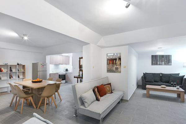 A white, bright, spacious 2 BR semi-basement apartment, ideally located next to  Chalandri, Greece 2BR  next to the National Gallery & chic Kolonaki Entire rental unit vacation rental 47300307