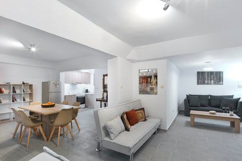 A white, bright, spacious 2 BR semi-basement apartment, ideally located next to  Chalandri, Greece 2BR  next to the National Gallery & chic Kolonaki Entire rental unit vacation rental 47300307