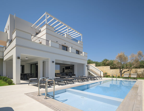 A study in contemporary revivalist design, a fusion of wood, glass and stone com Greece Ivory Villa,  with effusive design! Entire villa vacation rental 714261324528737125