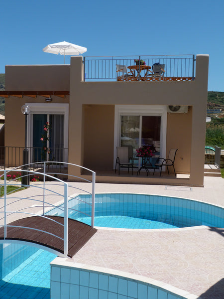 Tastefully decorated, this small villa has a rooftop terrace with pool, mountain Mournies, Greece Azure Beach One Bedroom Villa Entire home vacation rental 1082046