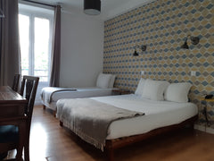 Room for 3 people. One double bed (140cm) and one single bed (90cm). Your privat Paris, France Family room 3 pers - Green Key label @ Zazie Hôtel Room in hotel vacation rental 15213265