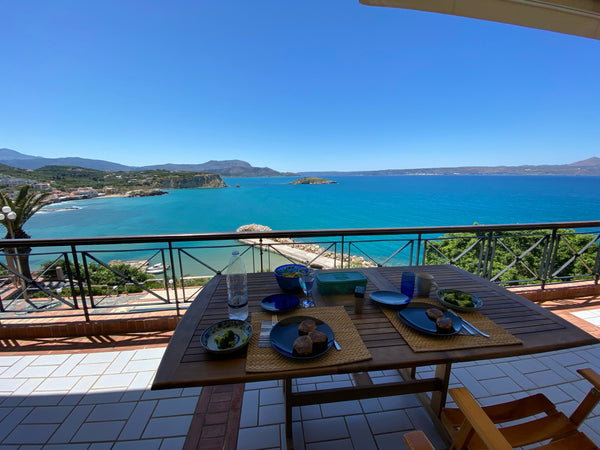 Would you want to enjoy the aegean sea under the Cretan sun, surrounded by a mou Chania, Greece Luxury Seaview Apartment, 1min walk from beach! Entire rental unit vacation rental 46957201