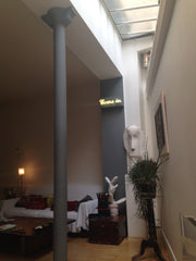 Old workshop with glass roof, 680 sqft, renoved by architect, arty decor. Ground Paris, France Charming loft in the Marais Entire loft vacation rental 5779606