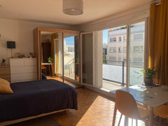 THE YELLOW STUDIO is a Parisian nest, full of light and ideally located! Nestled Paris, France Big Parisian Studio /Buttes Chaumont Entire rental unit vacation rental 19534816