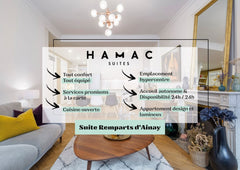 Hamac Suites vous présente la suite Les Remparts, le cocon urbain pour un séjour  Suite Les Remparts Plein Centre 75m2 Entire rental unit vacation rental 633135923006893417