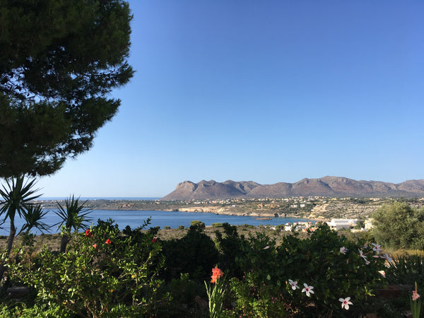 Resting in a quiet setting with a panoramic view of the sea, the bay of Kalathas Greece Theodosia Studios, Apt. with Side Sea View Room in hotel vacation rental 14122564