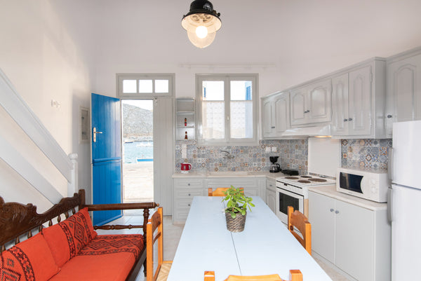 A picturesque seafront Cycladic house of traditional architecture. Located at Pa Greece Cycladic Seafront House in Panormos Cycladic home vacation rental 37310589