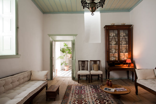 High ceilings and pastel shades infuse the five hundred year old house with spac Athens, Greece Real Athenians Patmos. Exquisite house in Chora Entire home vacation rental 8284239
