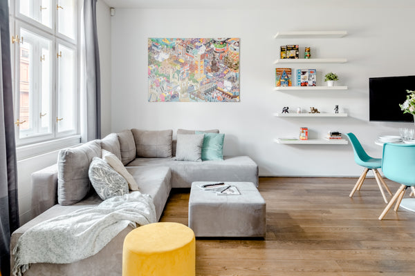 Ascend an emerald green staircase in a handsome period building and arrive at a  Prague, Czechia Walk to Bistros From a Modernized Flat in a Hip Location Entire serviced apartment vacation rental 6841809