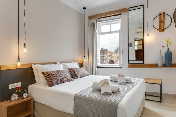 Harismari Hotel is a cozy 3-floor hotel, ideal for couples, located in the inner Chania, Greece Basilikos - Budget Double Room | City View Room in boutique hotel vacation rental 23424547