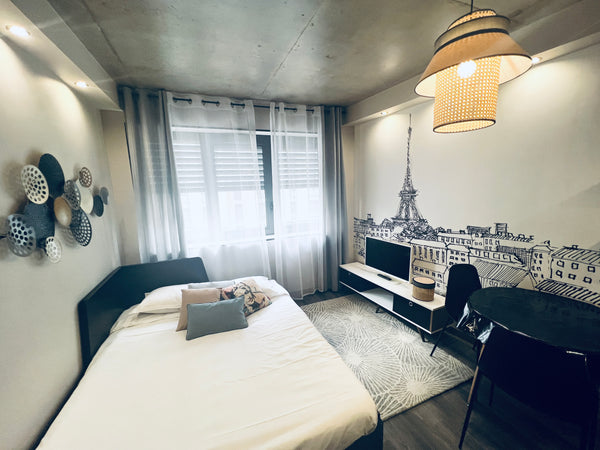 Situé au pied du métro Sans Souci , à quelques pas de l'université Lyon 3 et à q Lyon, France ✨NID DOUILLET CHIC ET UNIQUE ❄️CLIMATISÉ❄️ Entire rental unit vacation rental 633868971345959713