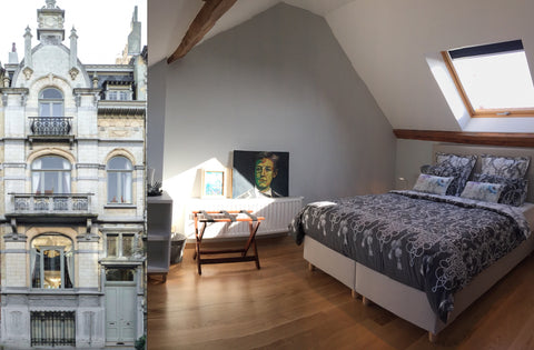 Attic room en-suite, bath with jacuzzi, 18sqm; double bed 160x200.<br />Continen Brussels, Belgium B&B: Attic room + jacuzzi bath + breakfast. Private room in bed and breakfast vacation rental 16748329