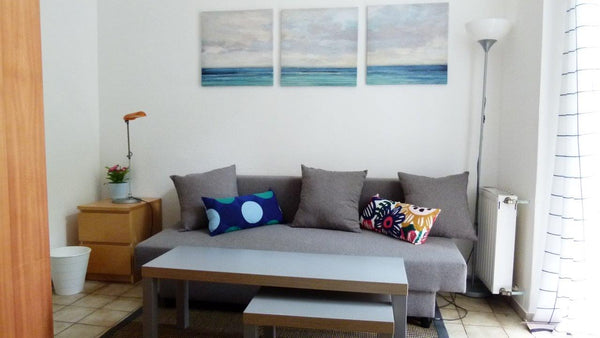 You have a private room with a double sofa bed, a wardrobe, and a TV. From your  Vienna, Austria Room with TERRACE ACCESS - 15 minutes to center Private room in condo vacation rental 49315089