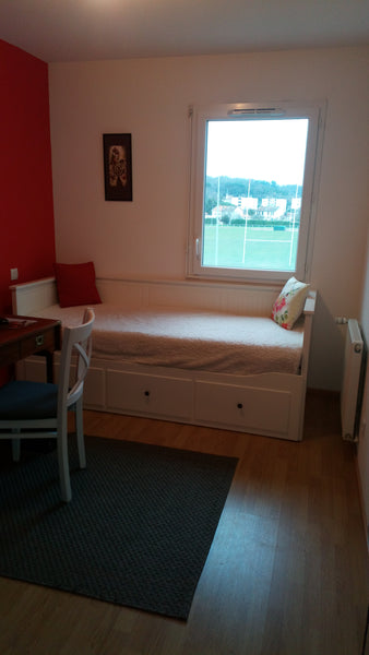 Vous séjournerez dans une chambre pouvant accueillir 1 à 2 voyageurs, dans un ap Floirac, France Chambre agréable, proche Bordeaux et Arena Private room in condo vacation rental 31609939