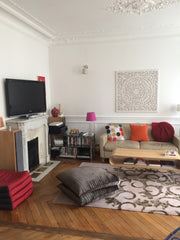 Accueillant, excellent état, 4e et. immeuble haussmanien, cheminées, parquet, ba  Appart. 72m2 très clair, jolie déco Entire rental unit vacation rental 5255099