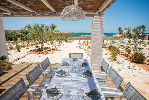 This dazzling pool villa is just a few meters away from the sandy Xifara beach.  Athens, Greece Hip family pool villa, a walk from the beach Cycladic home vacation rental 14832379