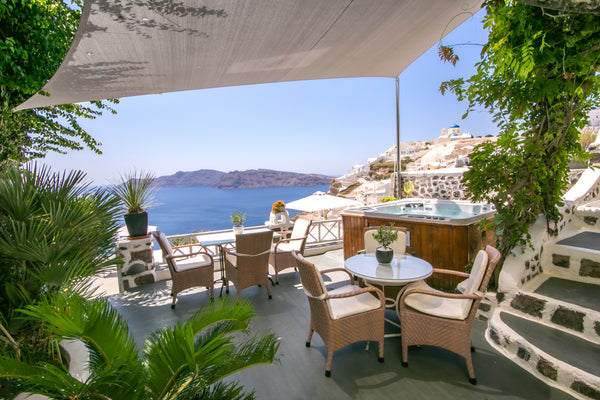 The suite has maintained Cycladic architecture and is decorated with antiques fr  Grand Suite,Semi-Private Hot Tub , Alexanders's Room in hotel vacation rental 42752126