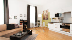 The two-room apartment provides with a friendly living room and eat-in kitchen a Vienna, Austria Cosy Apartment Vienna Prater- 45m2 Entire rental unit vacation rental 2063378