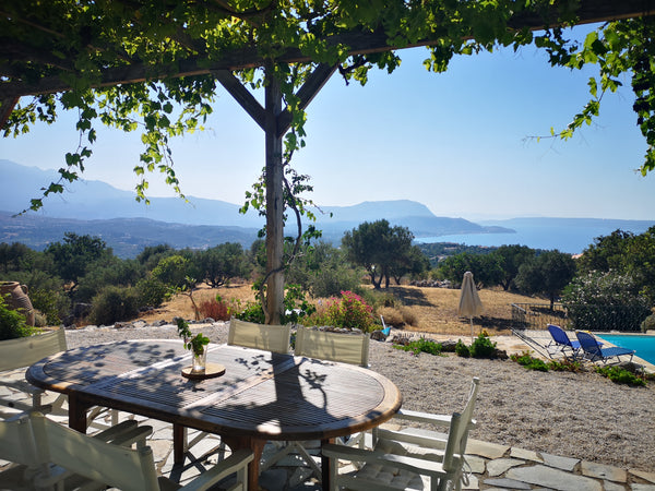 Cretan-style villa. Admire your holiday in the breathtaking view over the blue s Kokkino Chorio, Greece Superb Villa, privacy, pool and marvelous sea view Entire villa vacation rental 22933768