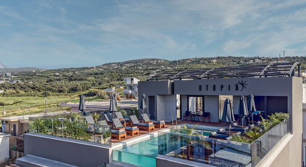 UTOPIA LUXURY SUITES is an elegant, newly built hotel, with heated pool, consist  Utopia Luxury Suites - Deluxe Suite with Jacuzzi Room in hotel vacation rental 622943178682270425