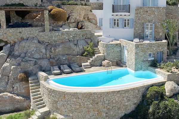 The Views. The Architecture. The Hospitality.<br />A holiday home, is where your Greece Villa Azurite in Psarou - Heated Private Pool Entire villa vacation rental 10841749