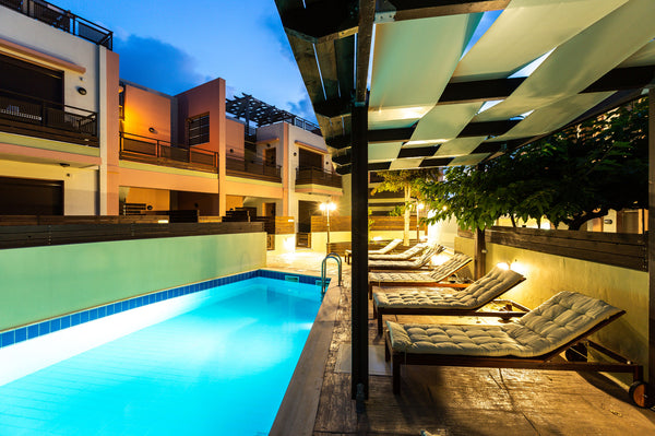 This apartment is situated in a peaceful and lovely location, just 8km away from Crete, Greece One bedroom apartment-shared pool Entire rental unit vacation rental 44459369