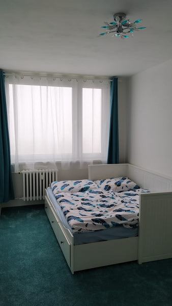 Our apartment has a private bedroom, shared kitchen with living room and shared  Prague, Czechia Private azure room Private room in rental unit vacation rental 39998652