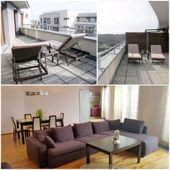 FREE PARKING OPTIONS!<br />Luxury Two Bedroom apartment is located on the top fl Prague, Czechia Smichov, 2Bedroom, Terrace, save and silent Entire rental unit vacation rental 42781625