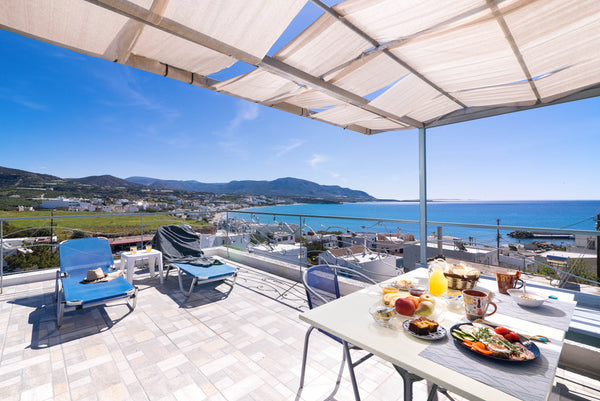 The Superior Apartment [35 m²] features a wonderful private terrace and balcony  Makry Gialos, Greece AFRODITI Superior Apartment | Panoramic Sea View Room in aparthotel vacation rental 24591408