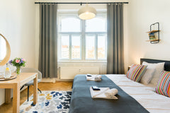 Let in the morning light through beautiful arched windows at this period retreat Prague, Czechia Stylish Two Bedroom Apartment near Charles Bridge Entire serviced apartment vacation rental 26709296