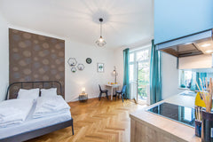 Newly renovated and furnished studio with WIFI and balcony, in popular area Vino Prague, Czechia Studio w/balcony in Vinohrady, amazing Entire rental unit vacation rental 34830946