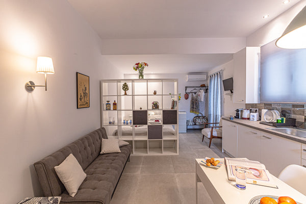 This totally renovated studio is 32 sqm and features a double bed area and a sof Athens, Greece Marveco Studio Entire rental unit vacation rental 34958003