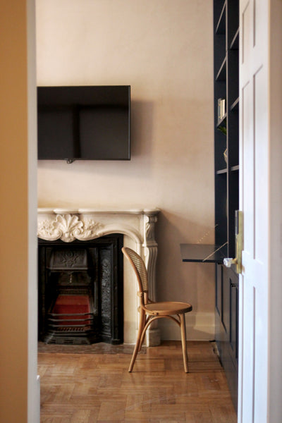 The carved marble fireplace and an old, decorated wall, hold the secret to the l Athens, Greece The Sonnet (Monsieur Didot - The residence) Room in bed and breakfast vacation rental 35825052