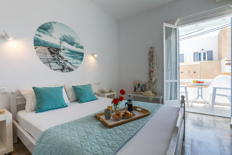 The studio is located on the first floor of Litsa Studios and opens to a private  Litsa Studios on the beach- private balcony Private room in serviced apartment vacation rental 634416350871036849