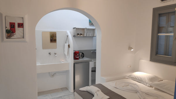 A totally renewed room in a quiet road near famous St. George Beach and Naxos to Kifisia, Greece Grey Room Double Entire rental unit vacation rental 36776607