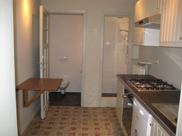 The apt. of about 26 m2 is divided in 3 rooms. You enter first the kitchen with  Antwerp, Belgium Small apartment in Antwerp center Entire rental unit vacation rental 19062948